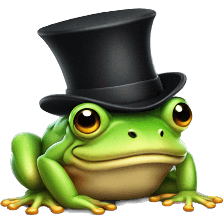 Muscular frog with tophat emoji