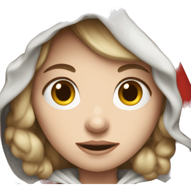 Red riding hood with pale skin emoji