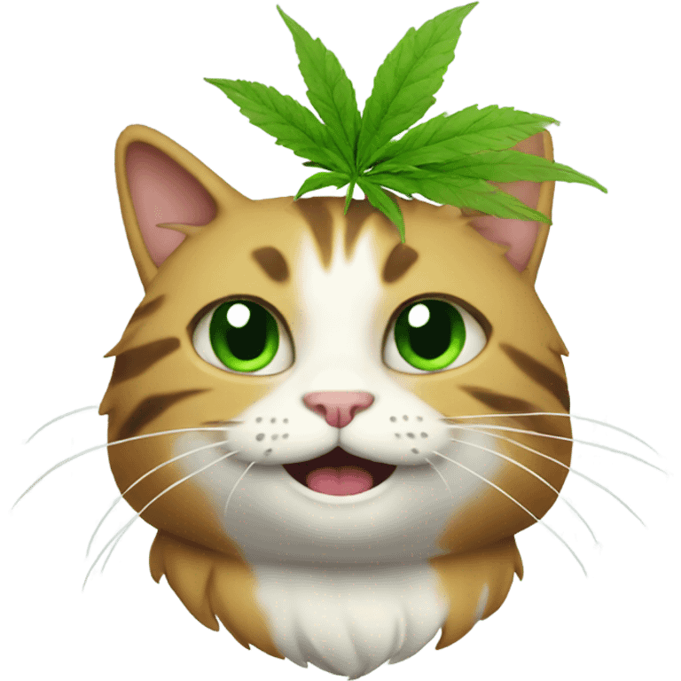 Weed cat happy emoji