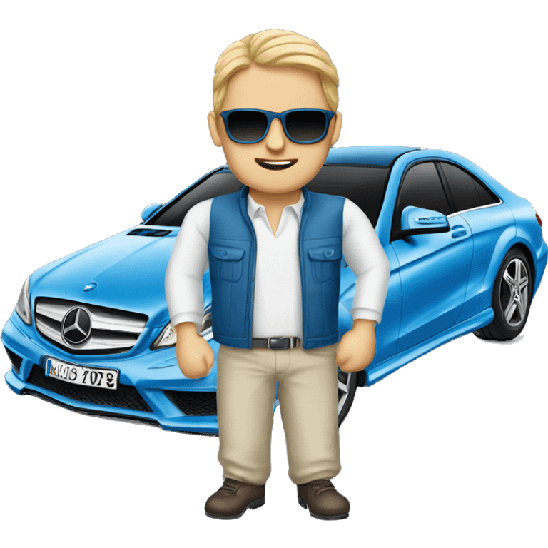 Man in blue Mercedes  emoji