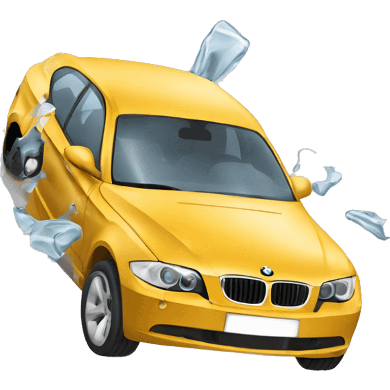 Coche bmw en accidente con golpe emoji