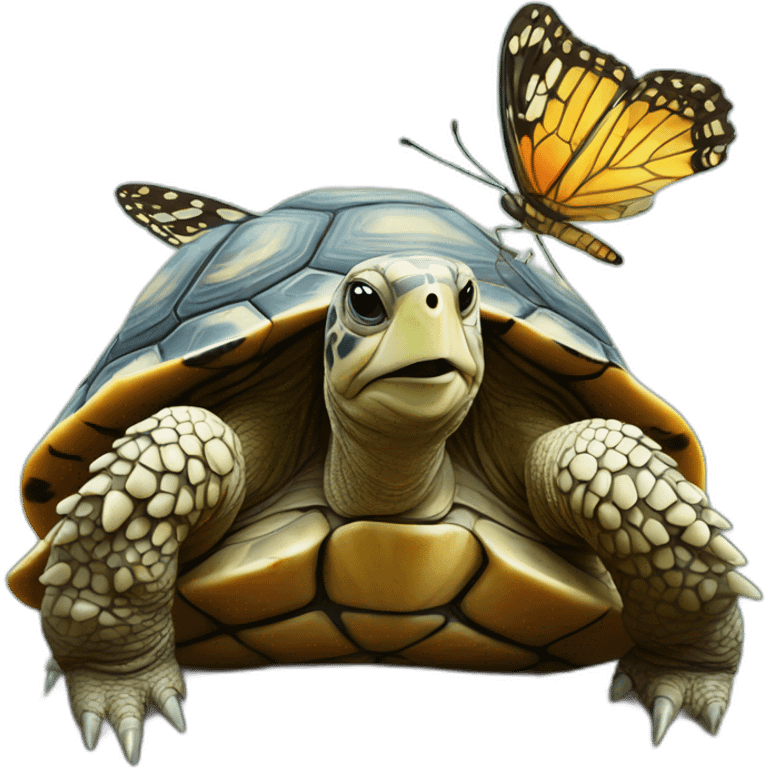 tortoise mixed wih butterfly emoji