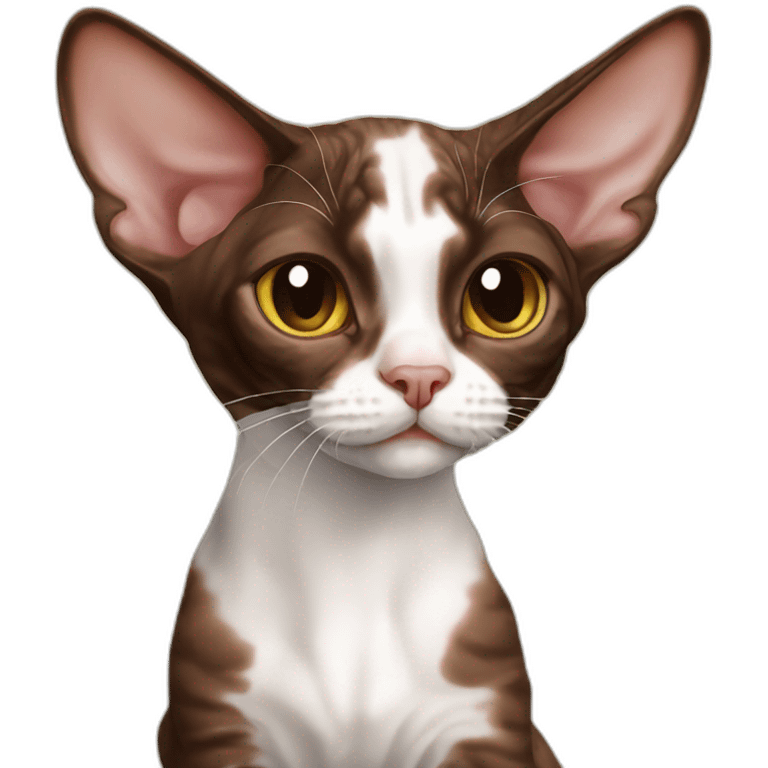 chocolate point devon rex cat emoji