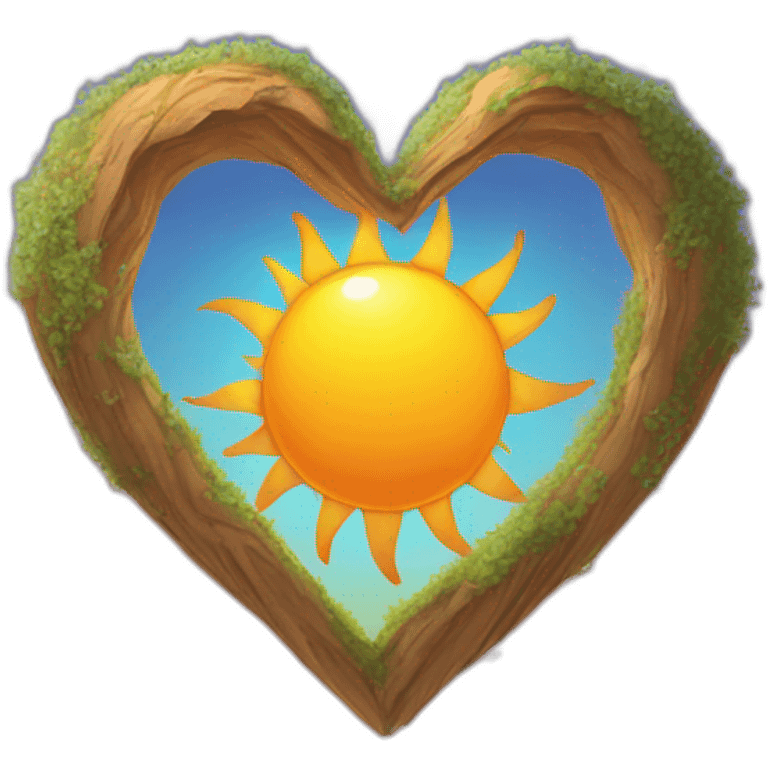 Heart shaped sun  emoji