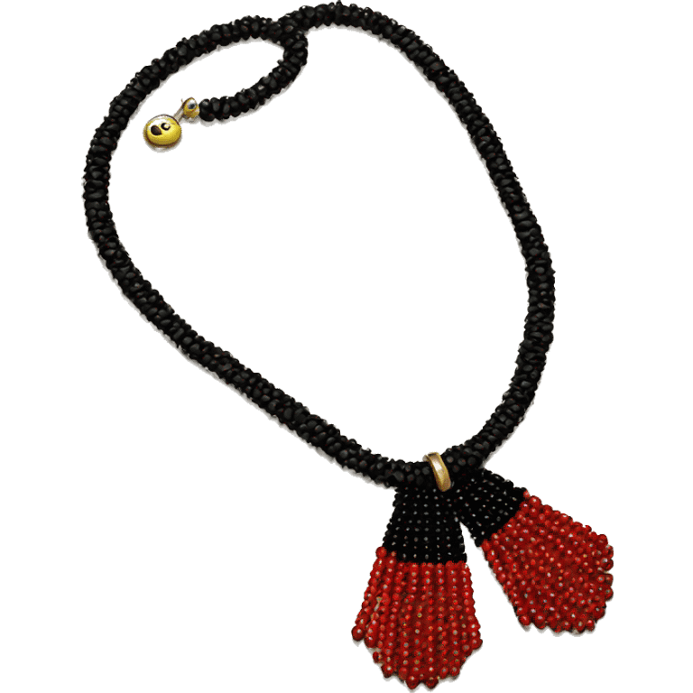 Red And black beaded neckless  emoji