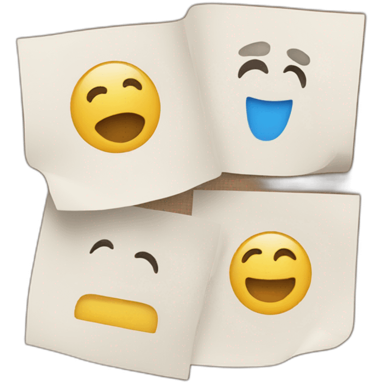 three pieces of paper, one next to each other, in one of them it says A, in the other, B, in the other, C. emoji