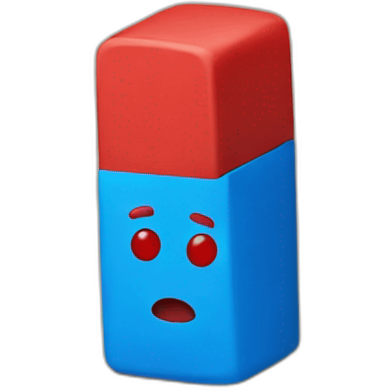 blu and red eraser without face emoji