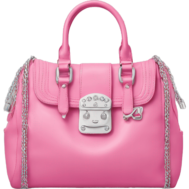 Pink juicy couture bag with silver hardware  emoji