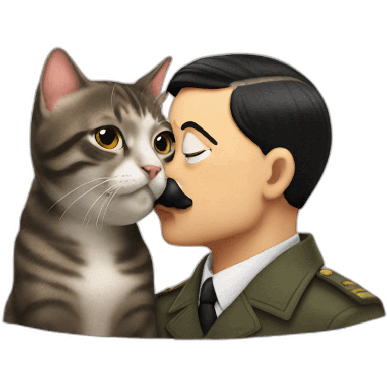 Hitler kissing cat emoji