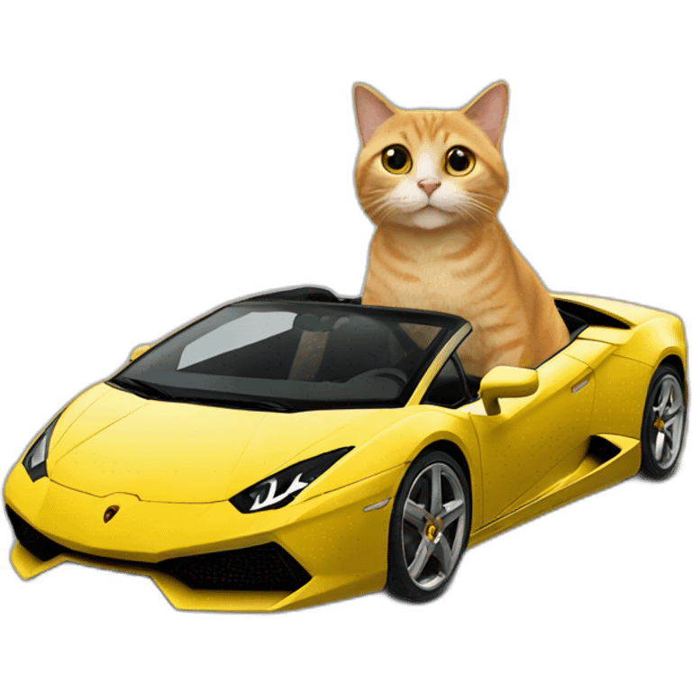 Un chat sur une Lamborghini emoji