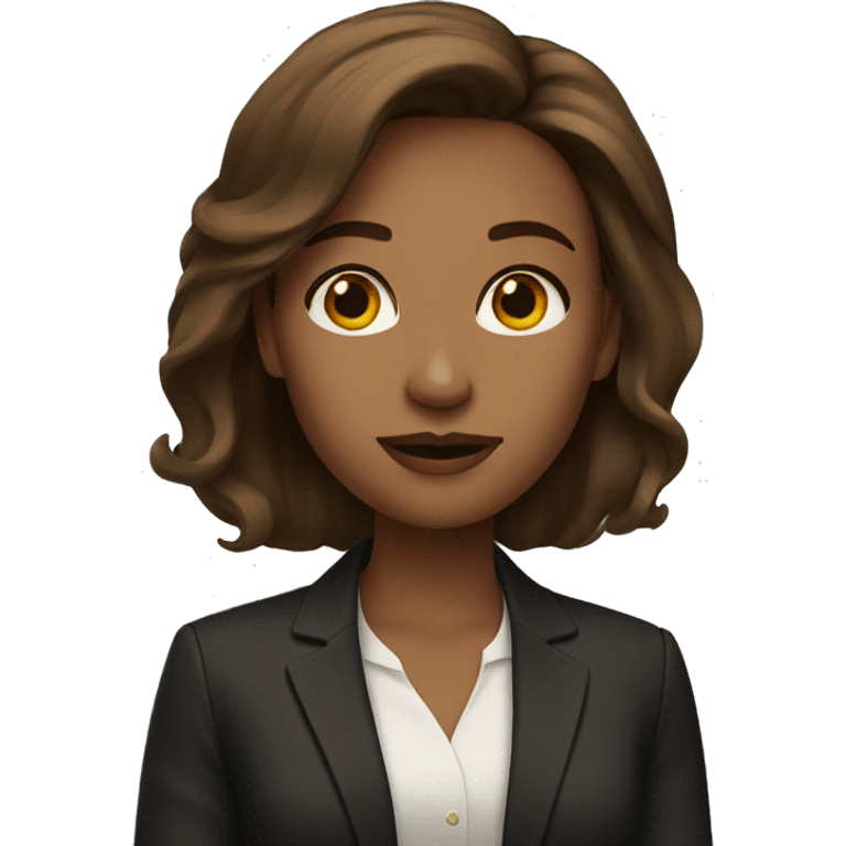 girl boss brown hair emoji