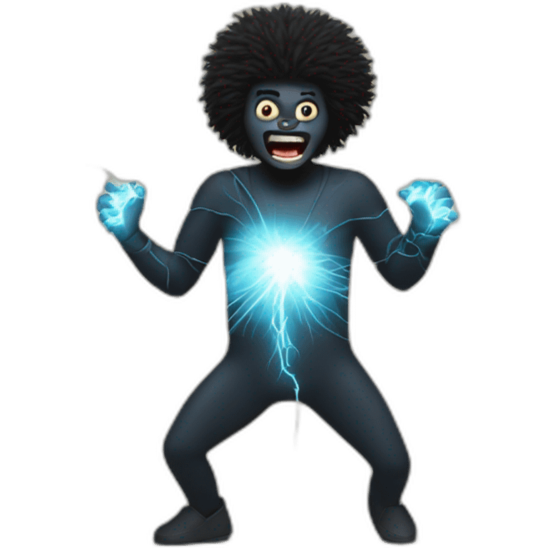 Gollywog getting an electric shock emoji