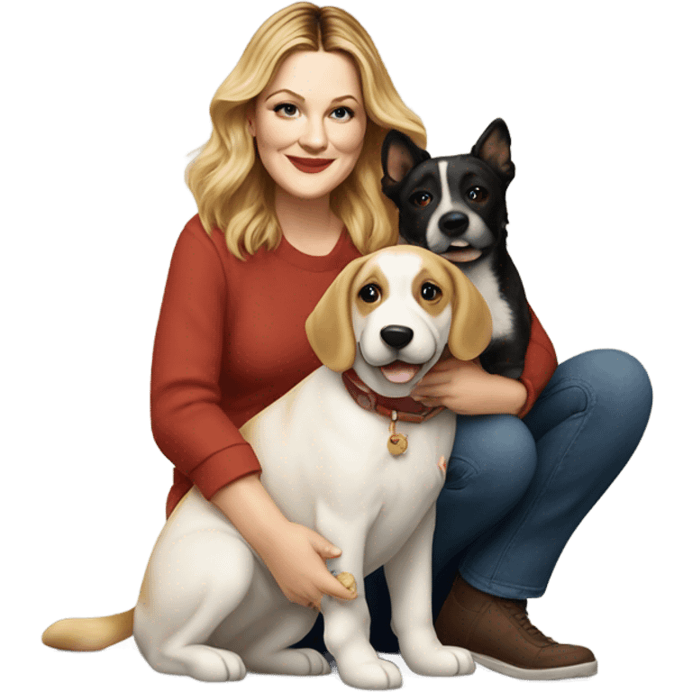 Drew Barrymore With Her Dog Douglas  emoji