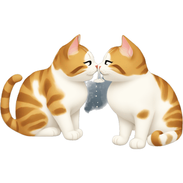 two cats drinking sake in japan emoji