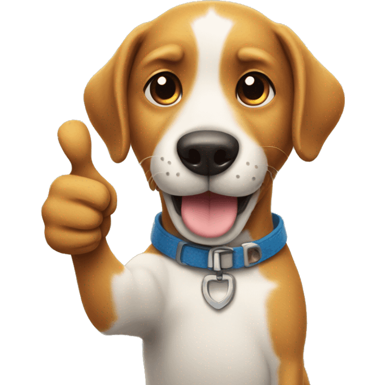 Dog giving thumbs up emoji