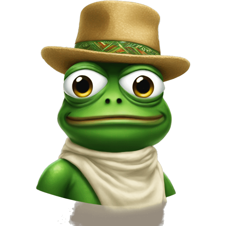 Pepe The Frog with a peruvian chullo emoji