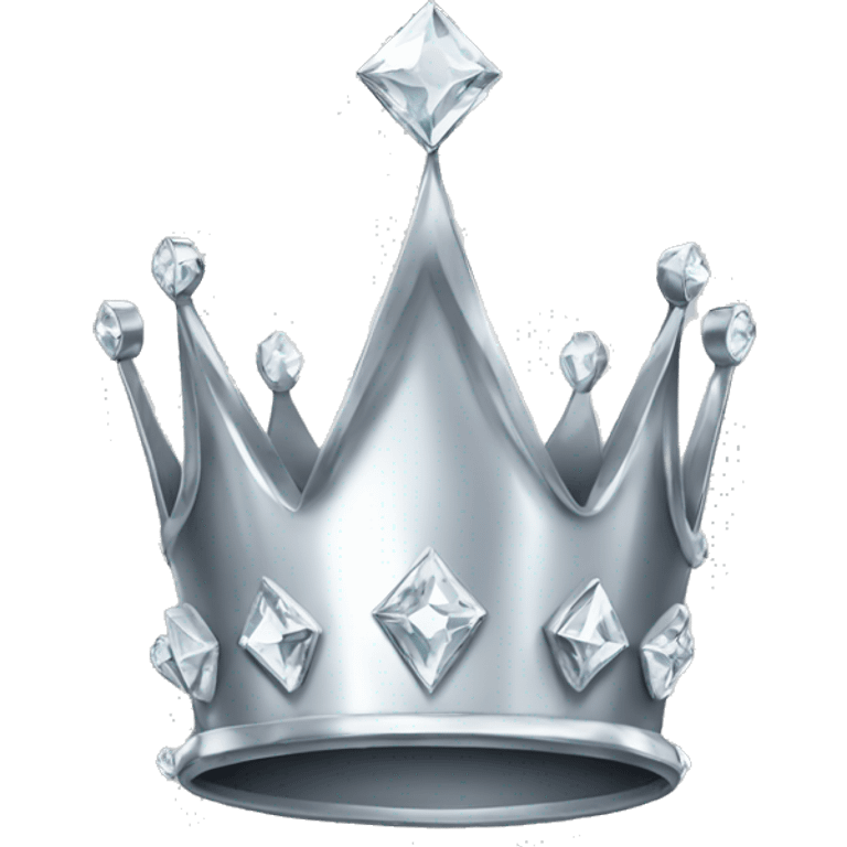 Silver diamond crown emoji