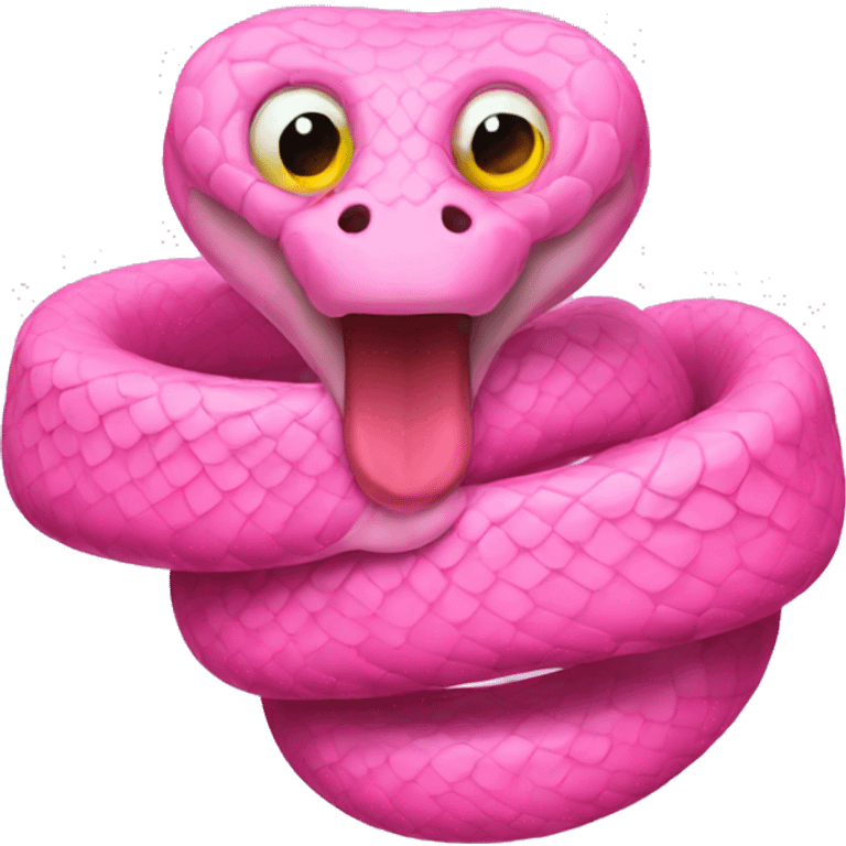 Pink snake with anxiety  emoji