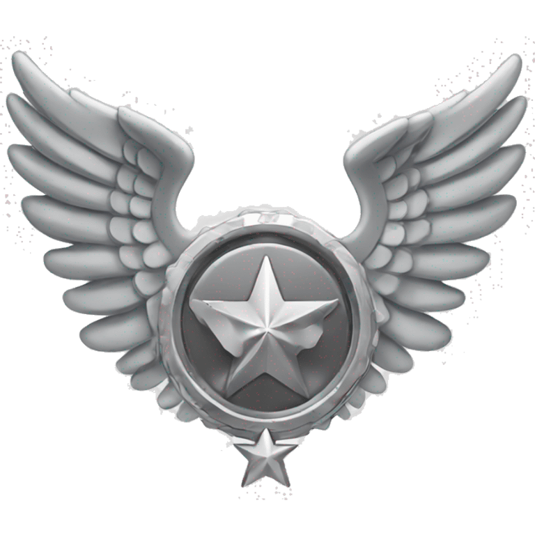 silver military badge with stars and wings emoji