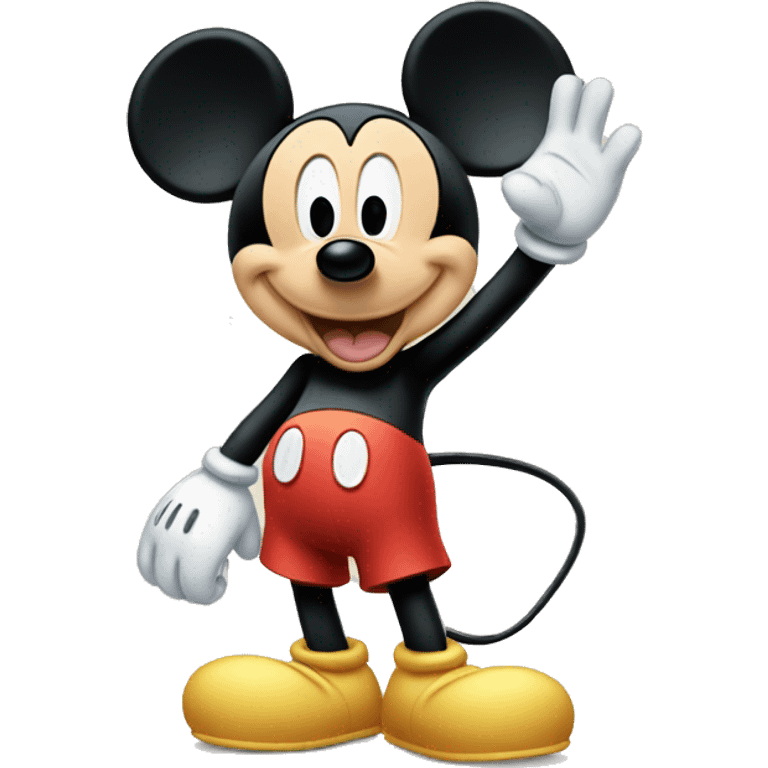 mickey mouse waving hello emoji