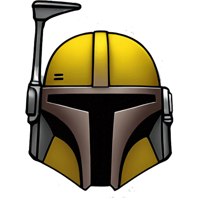 Mandalorian helmet black and yellow with antenna emoji