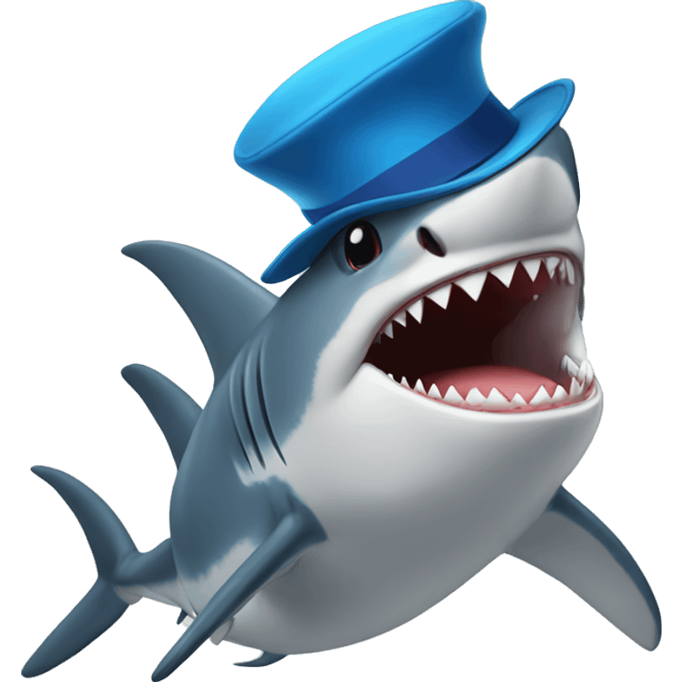 Shark with a top Blue hat emoji