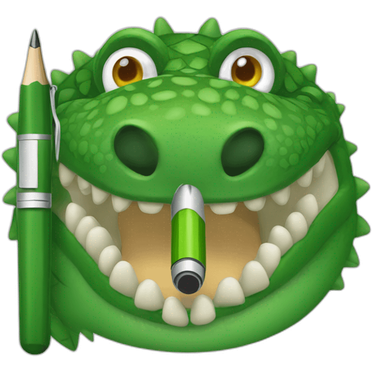 Crocodile with a pen emoji