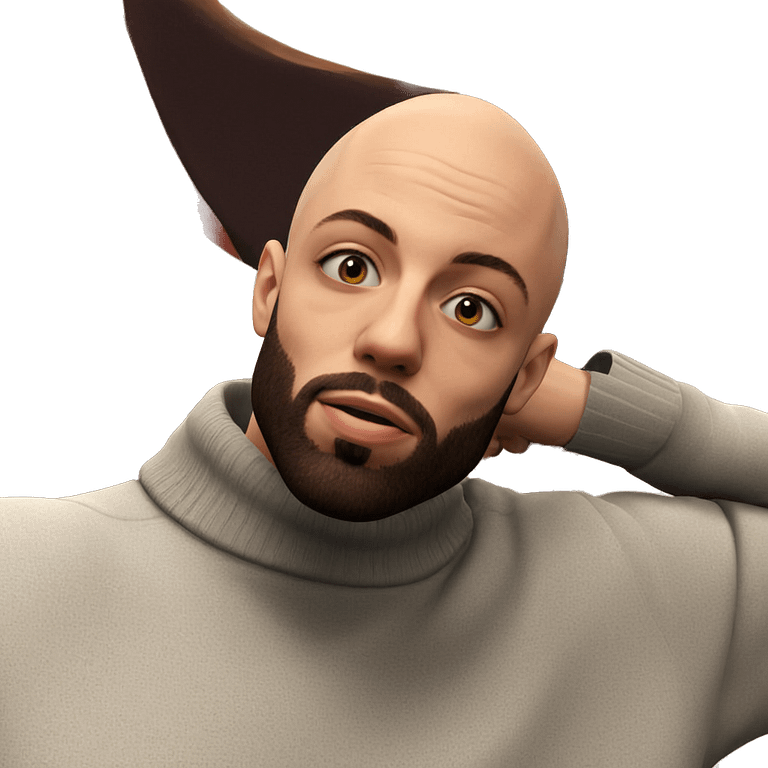 bald male in sweater emoji