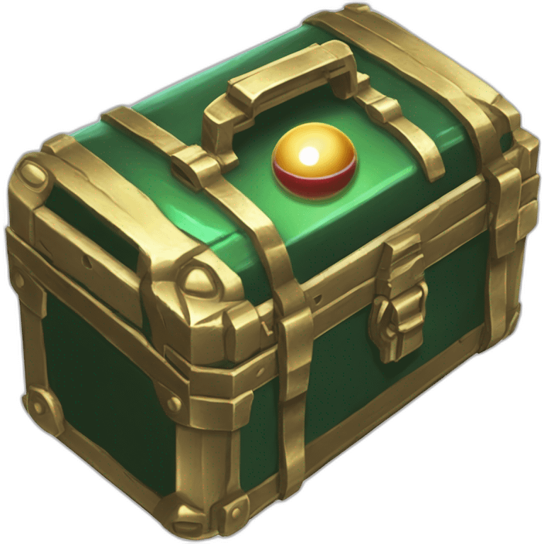 Pokemon Game LootCase Color DarkGreen Rich Treasure Legendary Epic Pokeballs Pokemons and Pokemon Items Inside this have Shiny Glow emoji