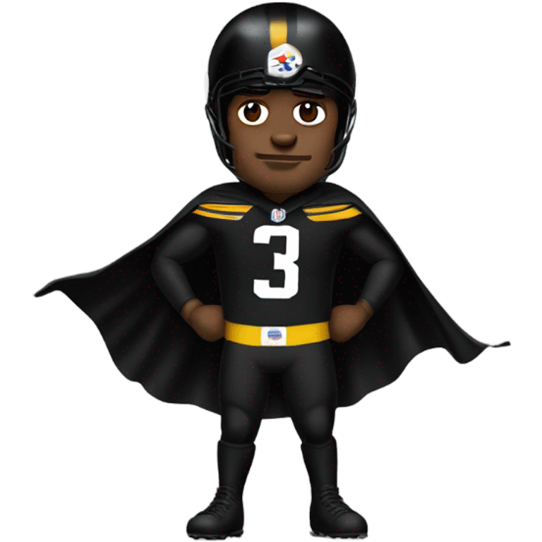 Jack Hamm Pittsburgh Steelers player in helmet and uniform with black cape. emoji