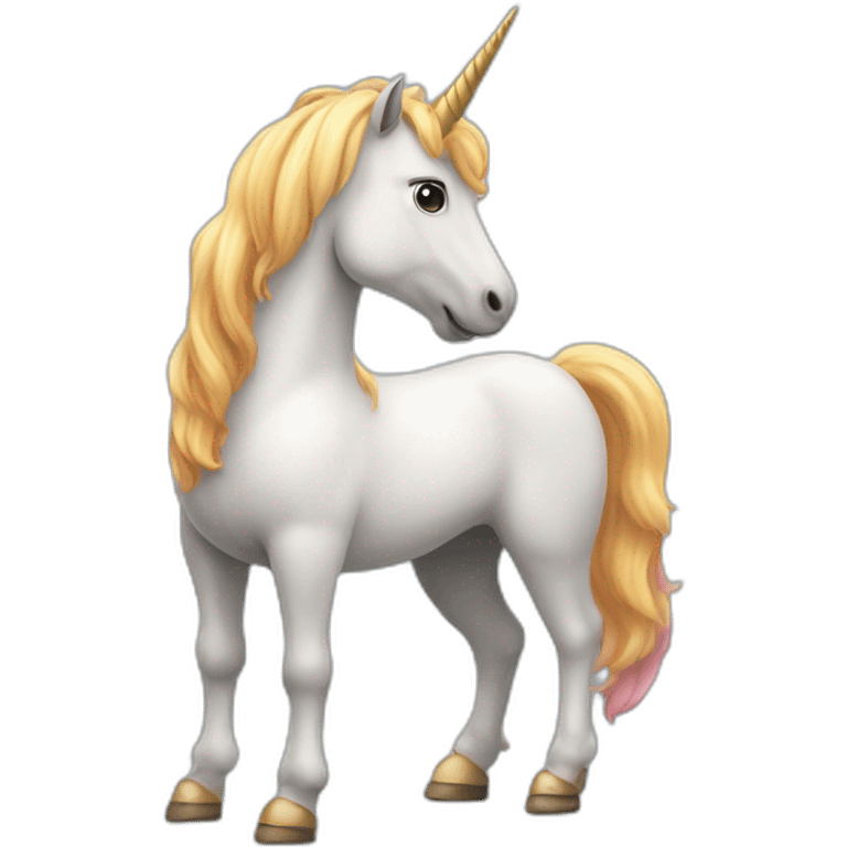 A unicorn standing on its two hind legs emoji