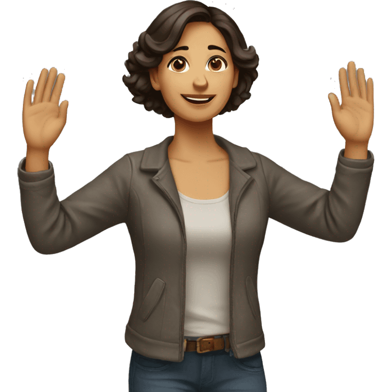 Spanish woman (full-body) (both arms raised) emoji