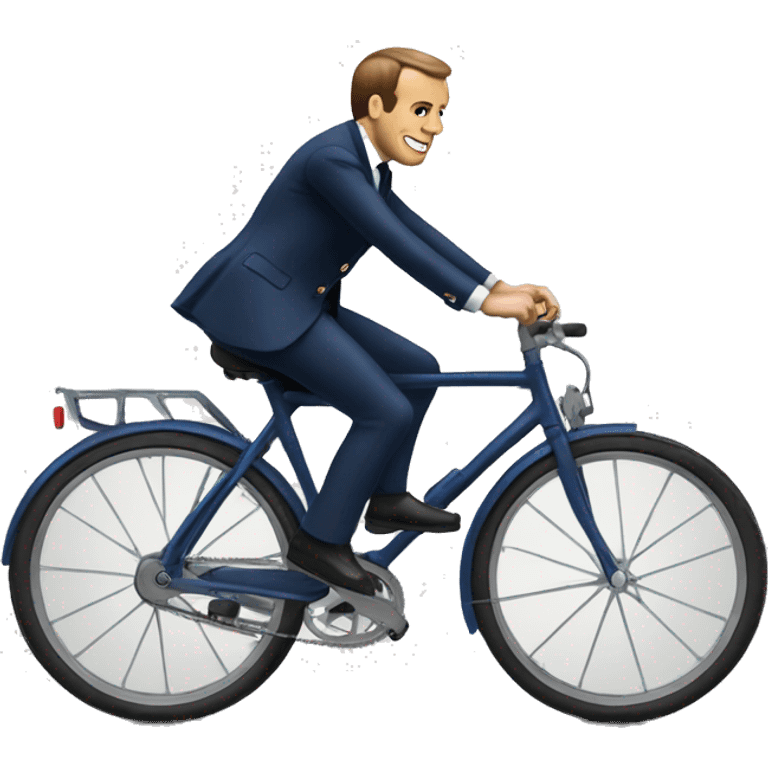 Macron sur une velo emoji