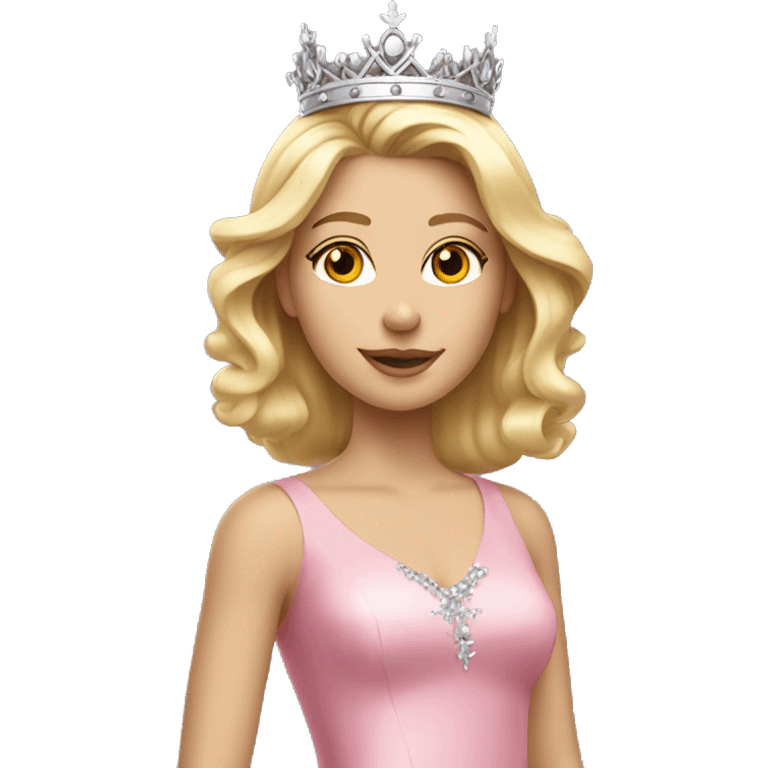 Blonde girl wearing a pink gown and silver crown emoji