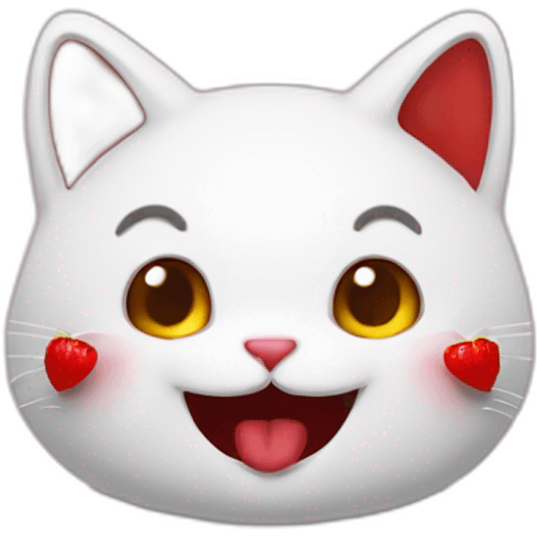 un chat fraise emoji