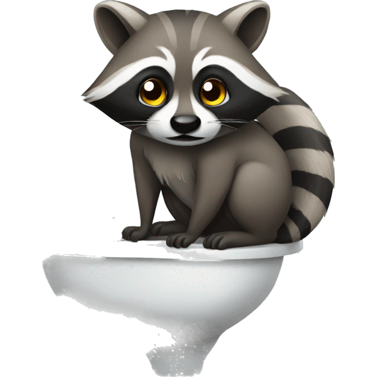 Raccoon taking a poop emoji