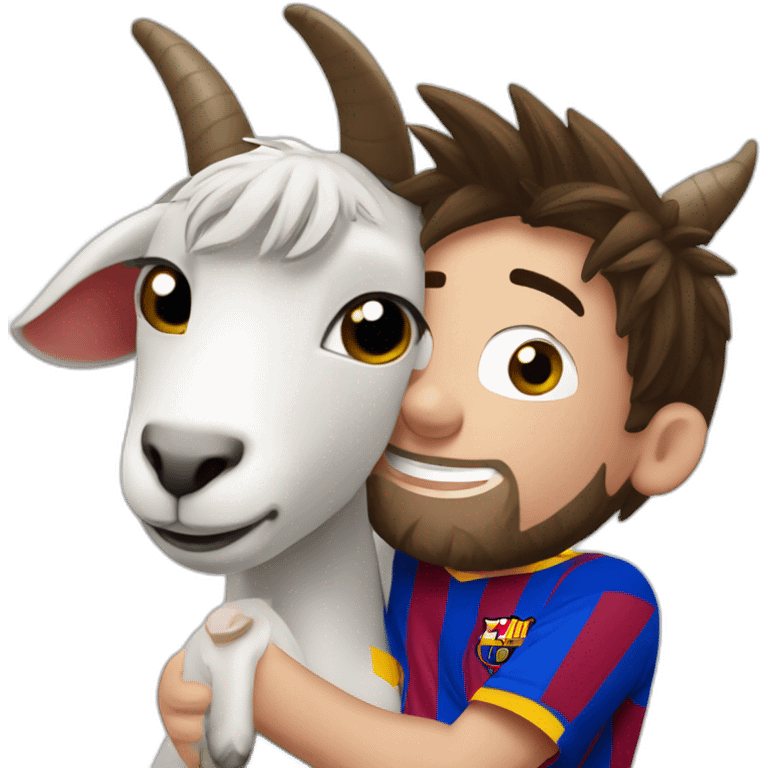 Messi qui caresse un goat emoji