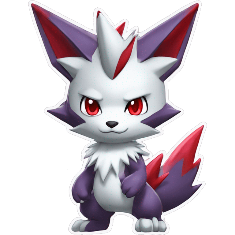 Anthro Cool Edgy Cute Chibi Shiny Zangoose-Zoroark-Fakemon-Pokémon Full Body Detailed High Quality emoji