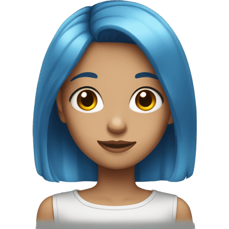 girl with blue hair and hazel eyes emoji