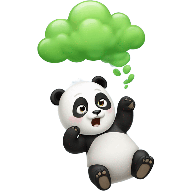 A panda farting ￼ emoji