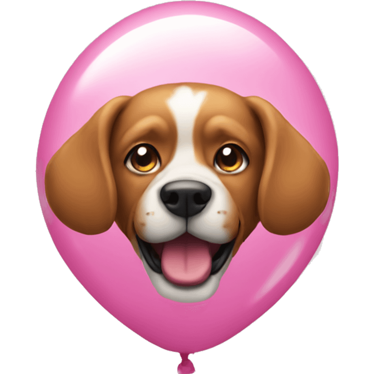 pink balloon with a dog shape  emoji