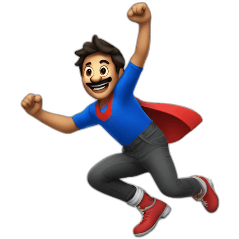 chilean male jumping like mario emoji