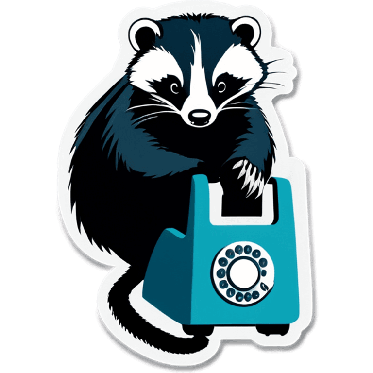 badger on a corded phone emoji