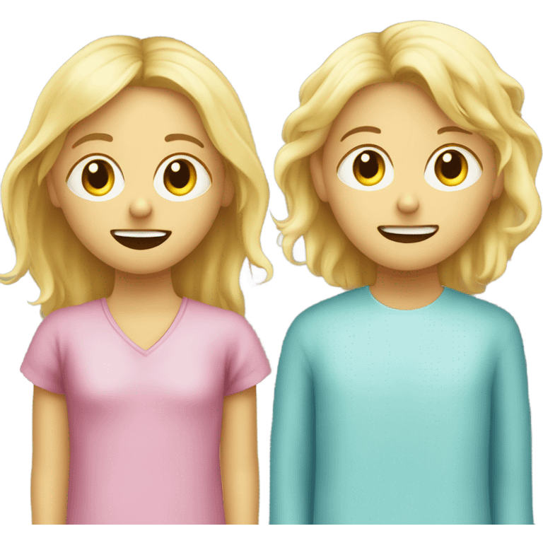 Two blonde children, sick, each in their own bed, wearing covid masks, one Boy, one girl,, at home, get well soon sign with yellow heart emoji