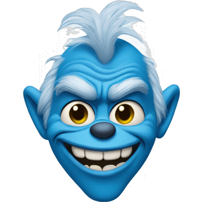 Blue grinch smirking emoji