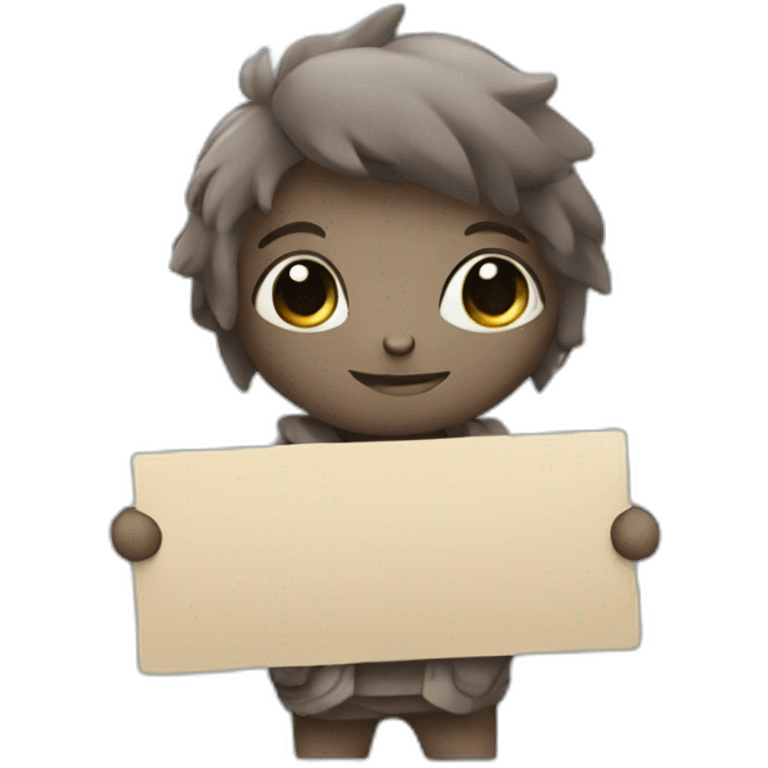 Cute foc Holding a Sign emoji