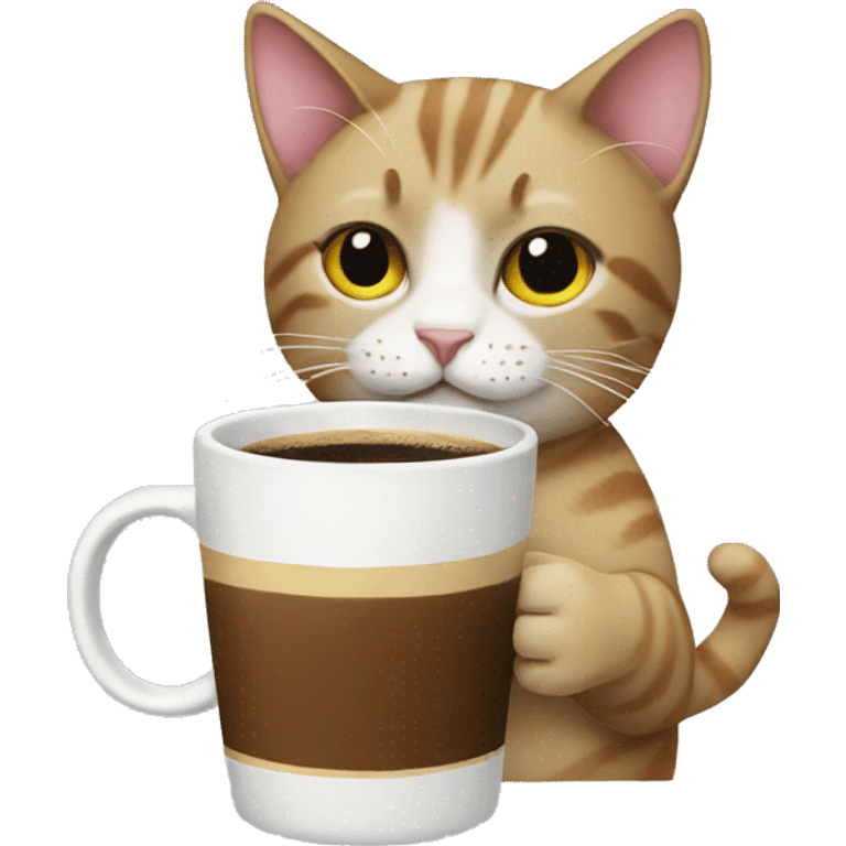 Cat drinking coffee  emoji