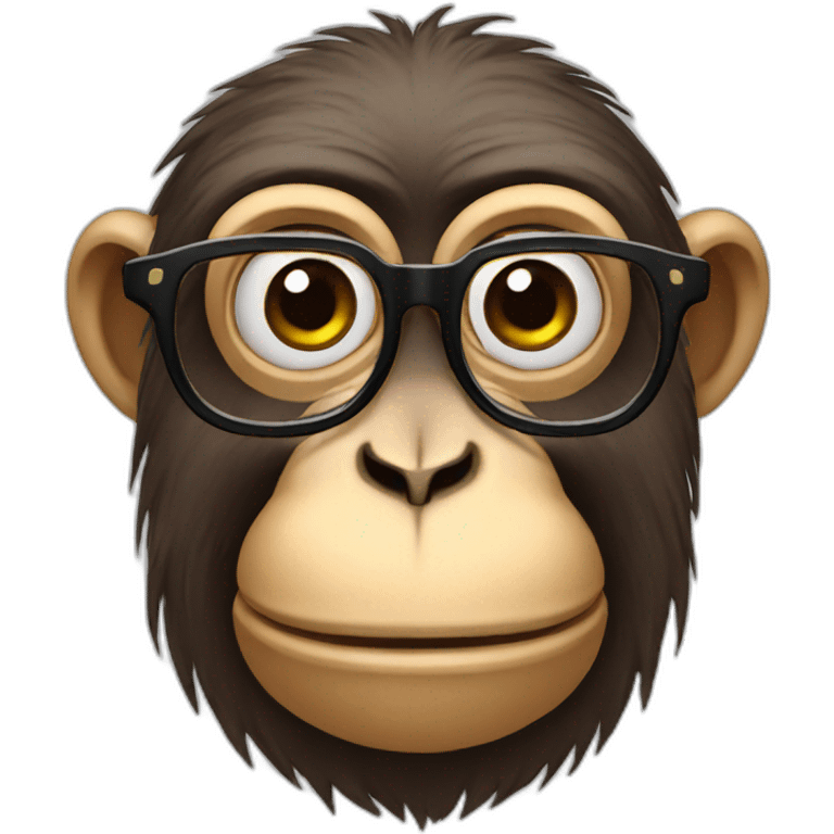 Sad monkey with glasses emoji