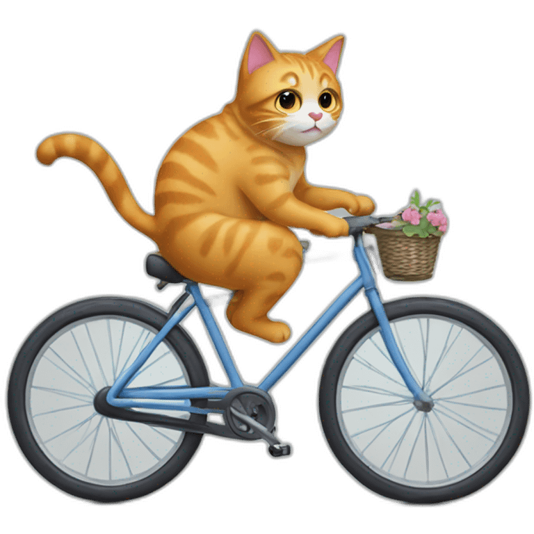 cat riding a bike emoji