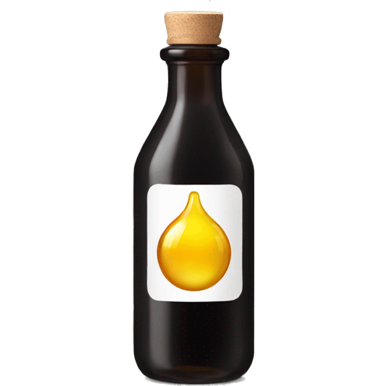 Dark glass bottle with oil emoji